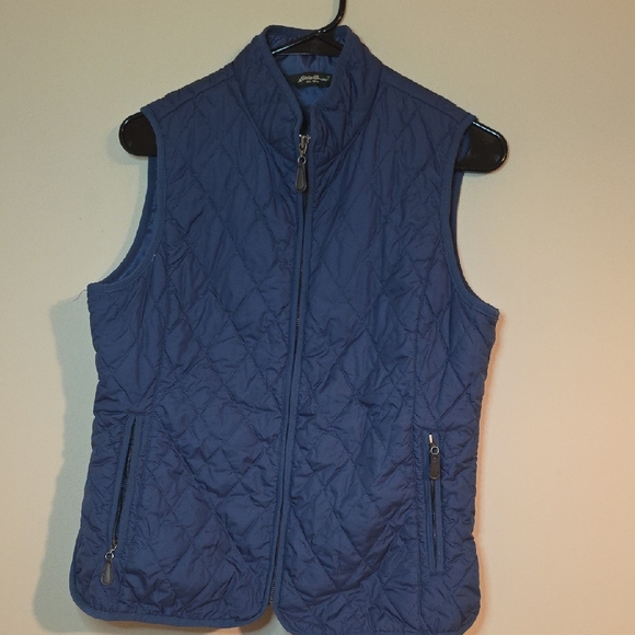 Eddie Bauer Sportswear Blue Quilted  Sleeveless Vest Size Womens M - Picture 1 of 11